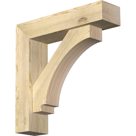 Ekena Millwork Imperial Block Rough Sawn Bracket w/ Offset Brace, Douglas Fir, 6"W x 24"D x 24"H BKT0604X24X24IMP05RDF